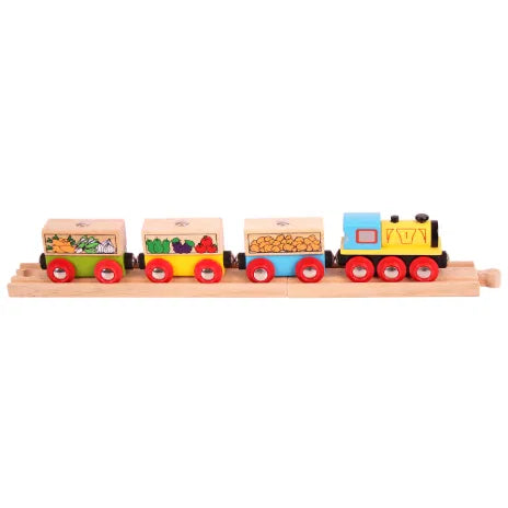Wooden train: fruit & veg