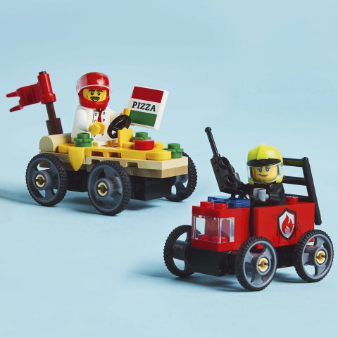 LEGO 60458 Pizza vs. Fire Truck Race Car Pack