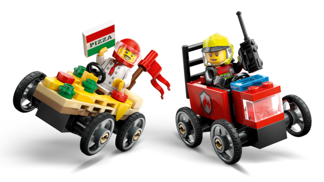LEGO 60458 Pizza vs. Fire Truck Race Car Pack