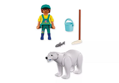 Playmobil 72090 Polar Bear and Zookeeper
