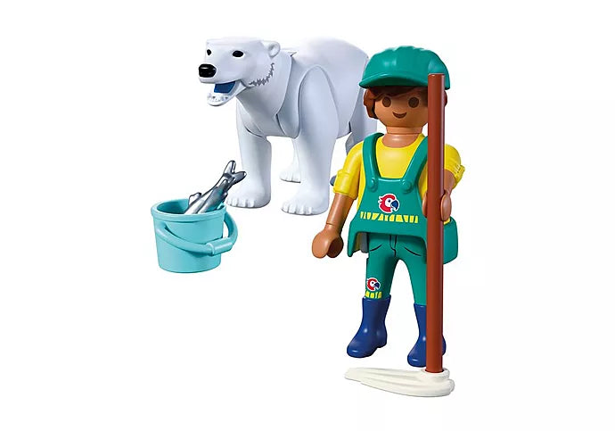 Playmobil 72090 Polar Bear and Zookeeper