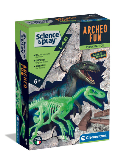 Clementoni Archeo Fun - Velocaraptor Glow in The Dark