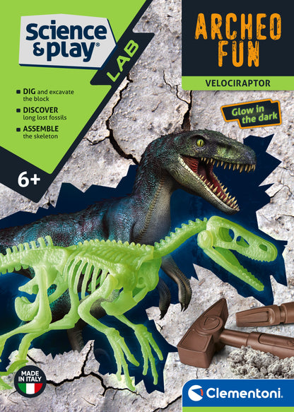 Clementoni Archeo Fun - Velocaraptor Glow in The Dark