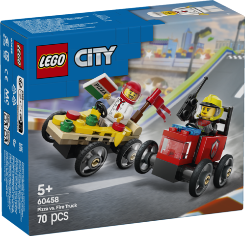 LEGO 60458 Pizza vs. Fire Truck Race Car Pack