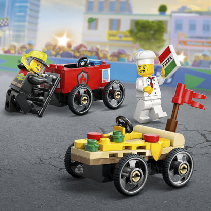LEGO 60458 Pizza vs. Fire Truck Race Car Pack
