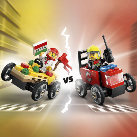 LEGO 60458 Pizza vs. Fire Truck Race Car Pack